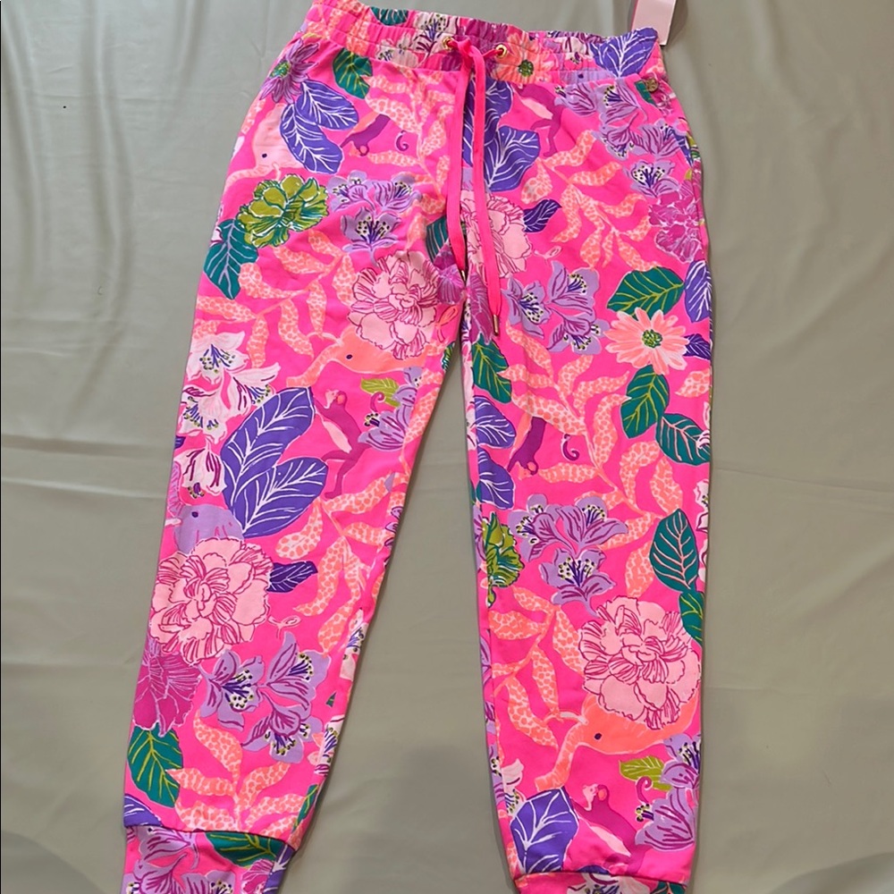Lilly Pulitzer Pink Floral Pants Lillabeth UPF 50+ Pant